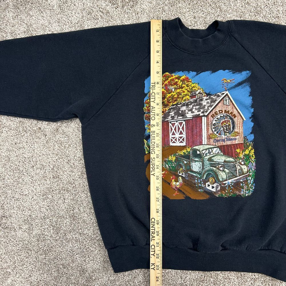 Vintage Red Man Chewing Tobacco Sweatshirt Size Large Made In‎ USA Black (593) - Picture 4 of 7
